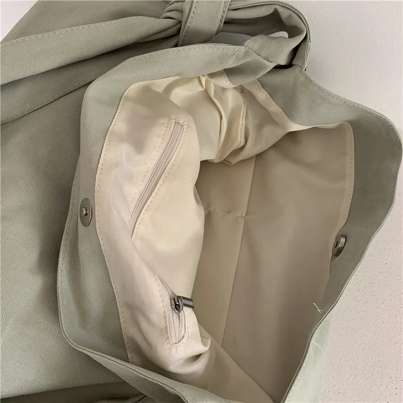 Women's Canvas Shoulder Bag Soft Casual Tote