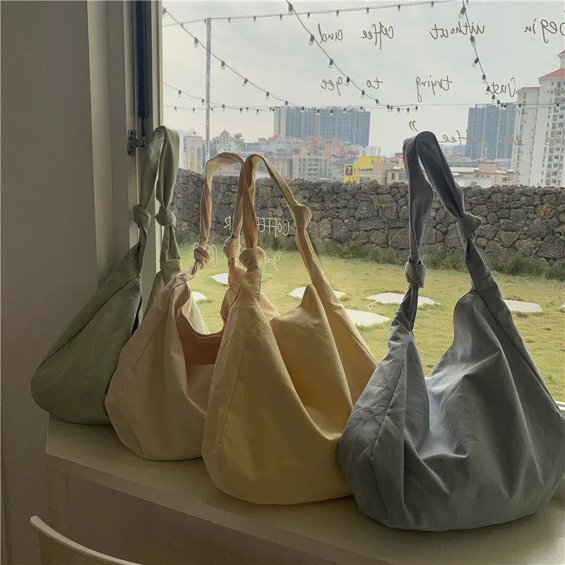 Women's Canvas Shoulder Bag Soft Casual Tote