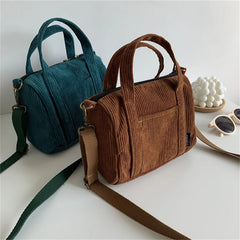 Hylhexyr Women's Corduroy Shoulder Bag Canvas Handbag Totes Casual Purse