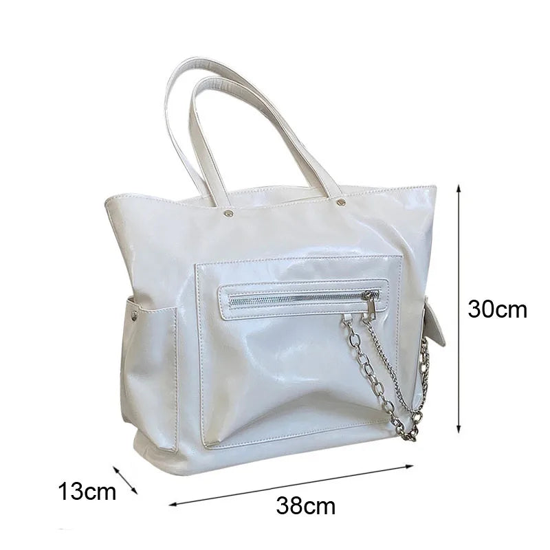 Women's PU Leather Shoulder Bag Large Capacity Tote Bags