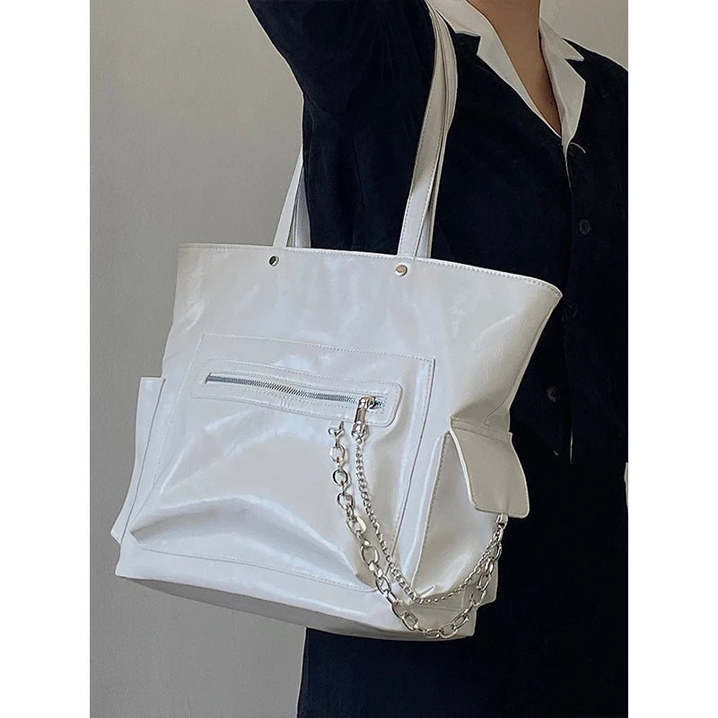 Women's PU Leather Shoulder Bag Large Capacity Tote Bags