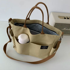 Women's Retro Large Canvas Shoulder Bag Crossbody Handbag Zipper