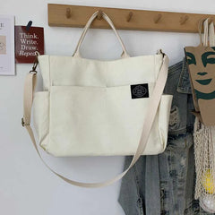 Women's Retro Large Canvas Shoulder Bag Crossbody Handbag Zipper