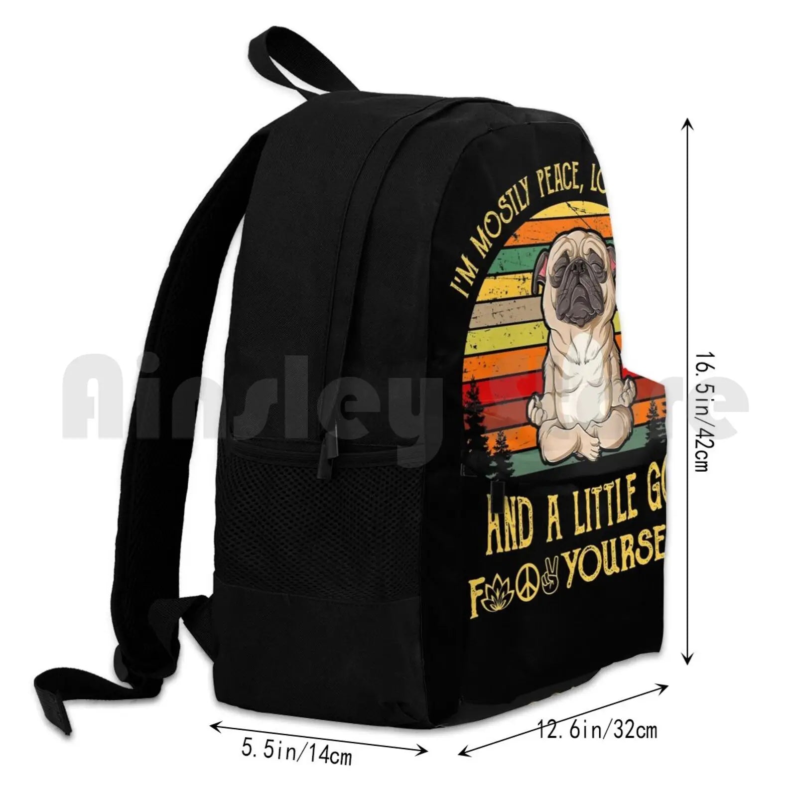 Vintage Outdoor Hiking Backpack Waterproof Camping Pug Do
