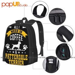Coffee & Patterdale Terrier Lover Backpack