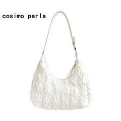 Cream Puff Cloud Nylon Armpit Bag Handbag Shoulder Bag