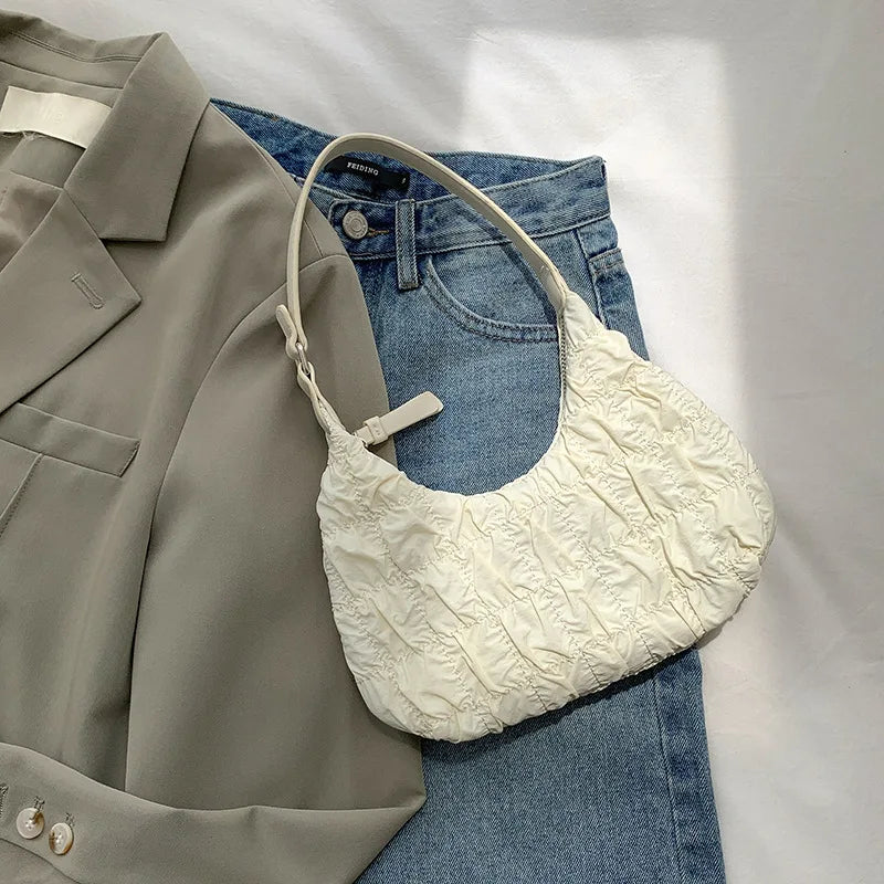 Cream Puff Cloud Nylon Armpit Bag Handbag Shoulder Bag
