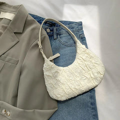 Cream Puff Cloud Nylon Armpit Bag Handbag Shoulder Bag