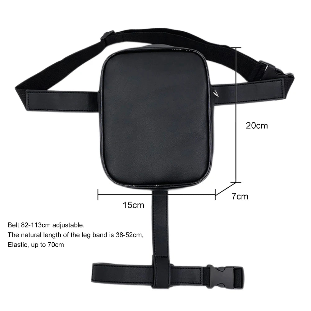 Stylish Women Waist Leg Leather Bag for Hiking Motorcycle