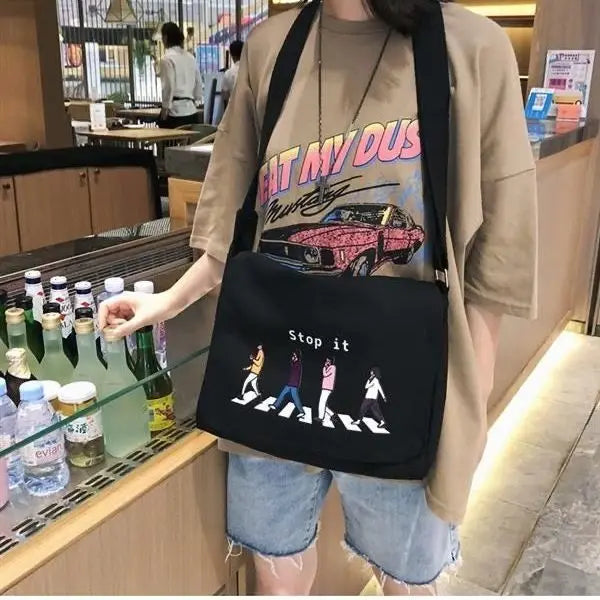 INS Canvas Crossbody Bag Harajuku Messenger Japanese Handbag