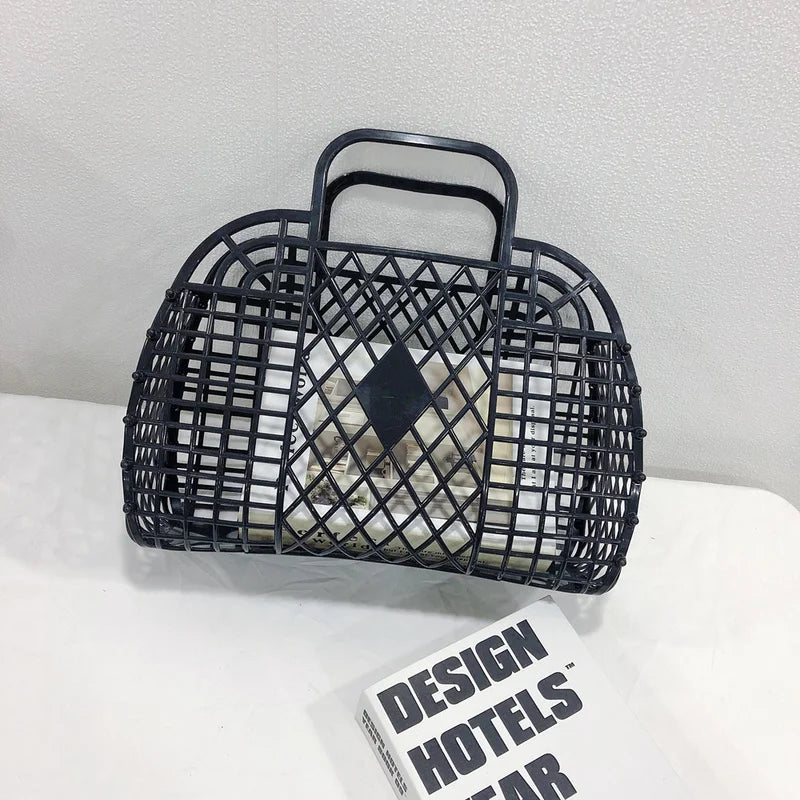 INS Jelly Hand-Held Basket Bag Large Capacity Tote Bags