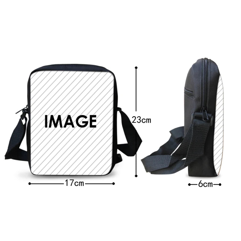 Retro Musical Notes Printed Crossbody Bag for Girl Boy