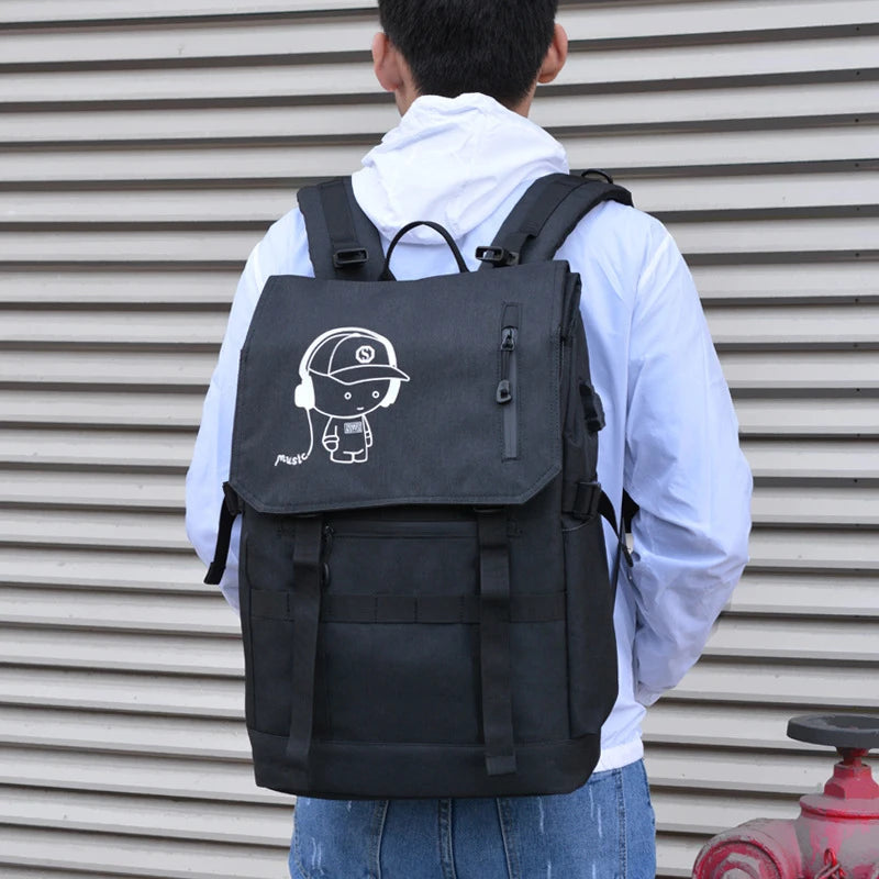 15.6 Inch Laptop Backpack USB Men Bag Oxford Large Capacity Travel Backpacks
