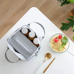 Linen Lunch Box Bag Drawstring Insulation Fresh Picnic Portab