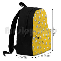 Indian Baby Elephants Yellow Pattern Outdoor Hiking Backpack