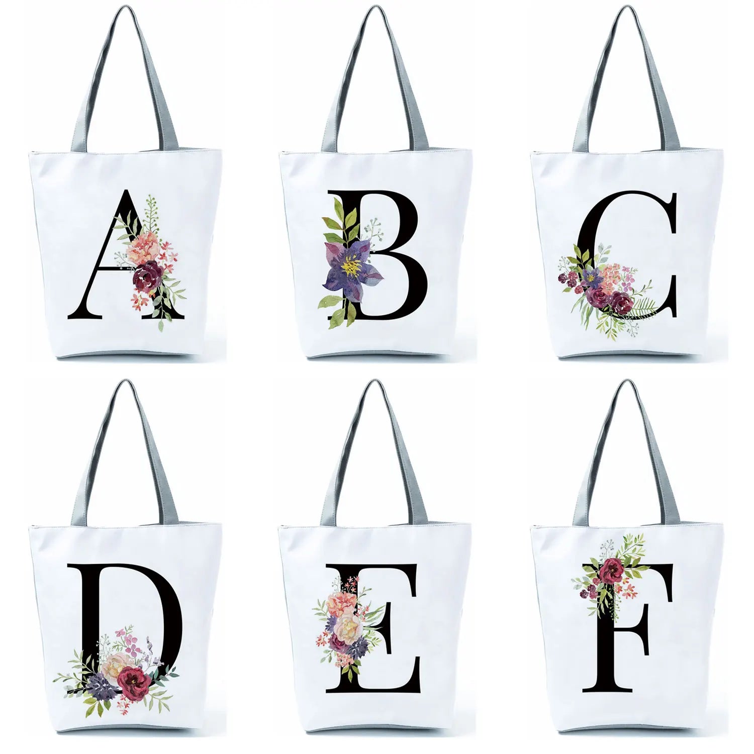 Floral Print Shoulder Bag All-Match Female Shopping Bag Durable Outdoors Tote