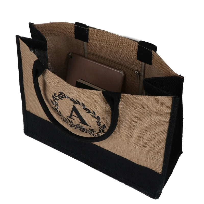 Personalized Canvas Tote Shopping Bag with Inner Cotton Lining