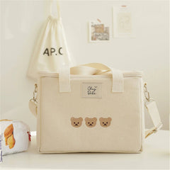 Ins Bear Lunch Bag Canvas Large Capacity WY388