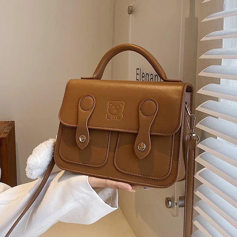 Small Tote Bag Solid Messenger Shoulder Bag Women's Handbags