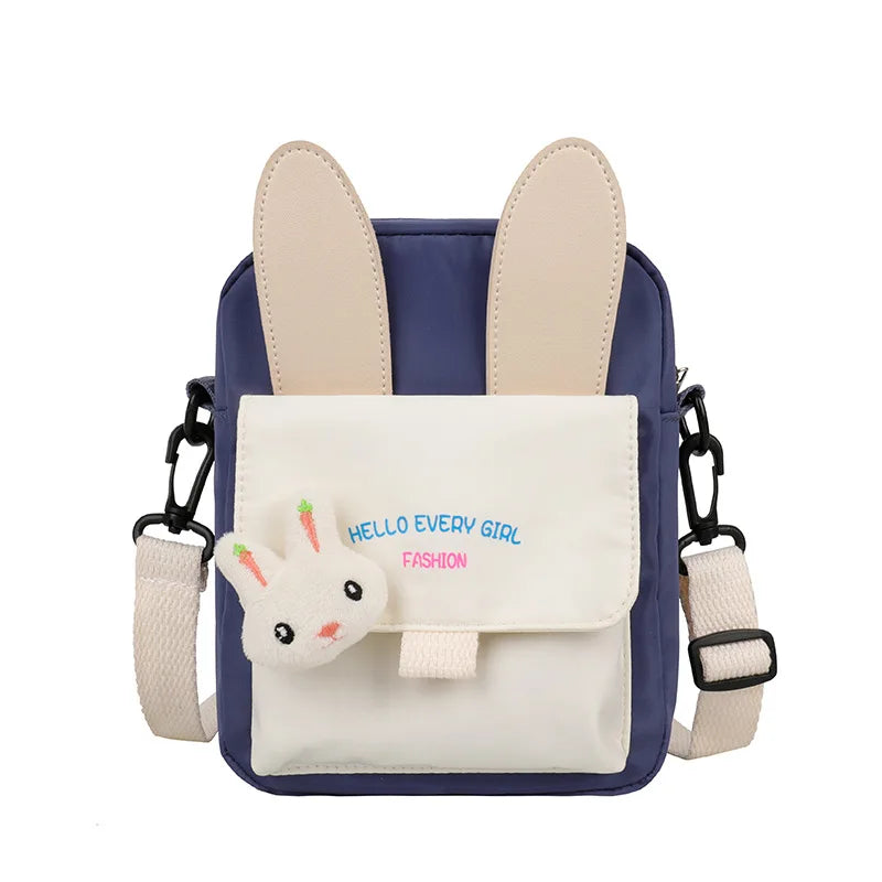 Small Square Bag Vertical Canvas Women Little Shoulder Bag Handbag Purse