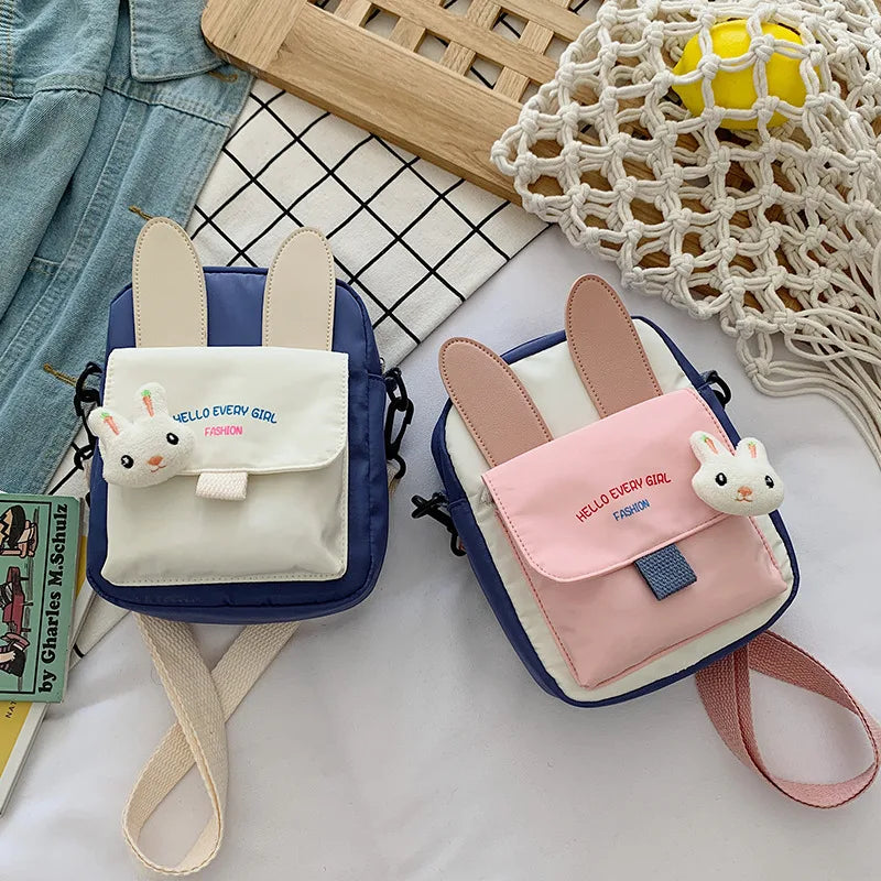 Small Square Bag Vertical Canvas Women Little Shoulder Bag Handbag Purse