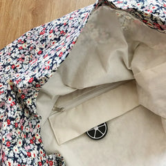 Vintage Floral Cotton Shoulder Bag for Women Large Capacity Handbag
