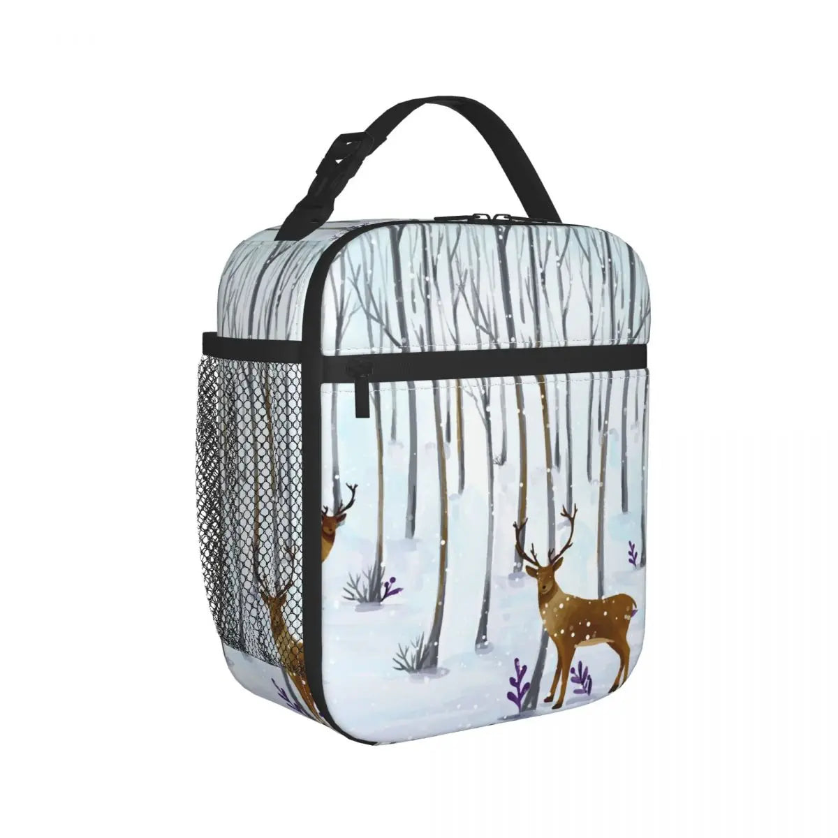 Insulated Lunch Box Deer Forest Cooler Bag Leak-proof Lunch Tote Wine Bag