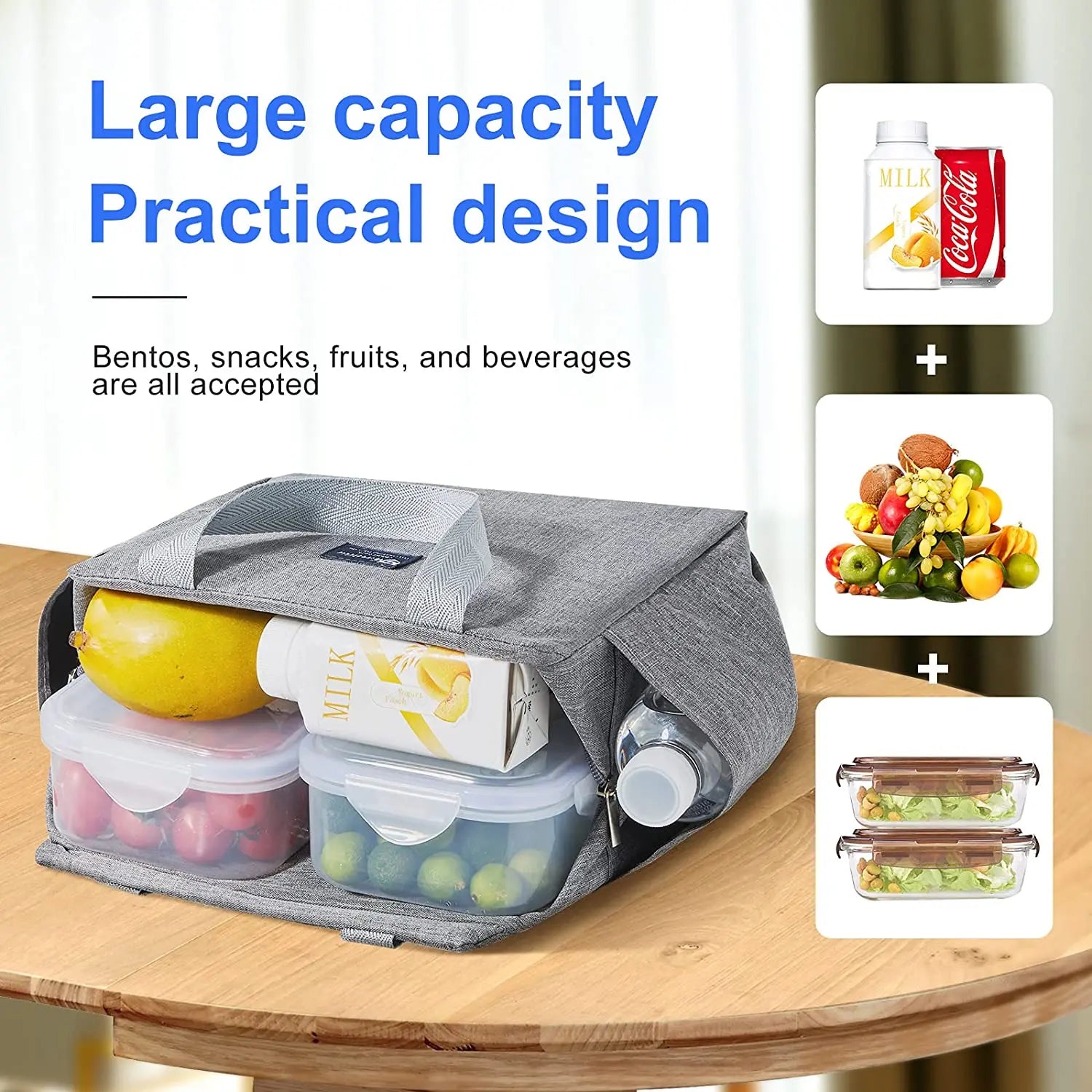 Insulation Lunch Box Bags Large Capacity Cold Storage Student Lunch Package