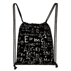 Math Physics Formula Drawstring Bag Softback Backpack