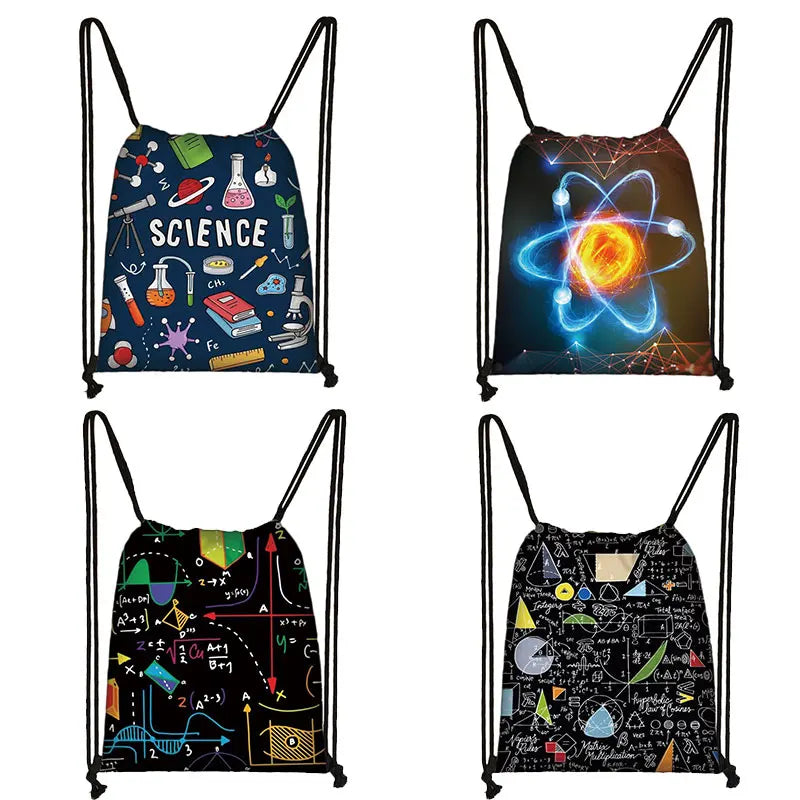 Math Physics Formula Drawstring Bag Softback Backpack