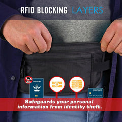 Hidden Security Wallet Money Belt Bag Waist Pack for Men Women