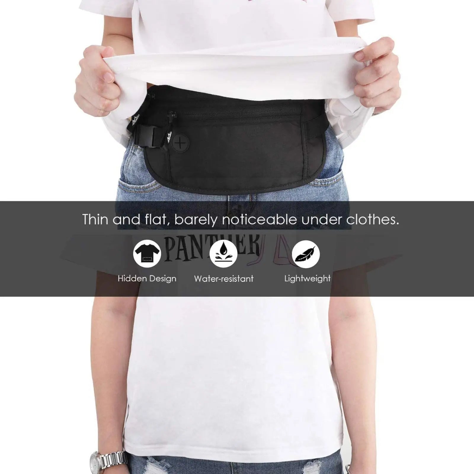 Hidden Security Wallet Money Belt Bag Waist Pack for Men Women
