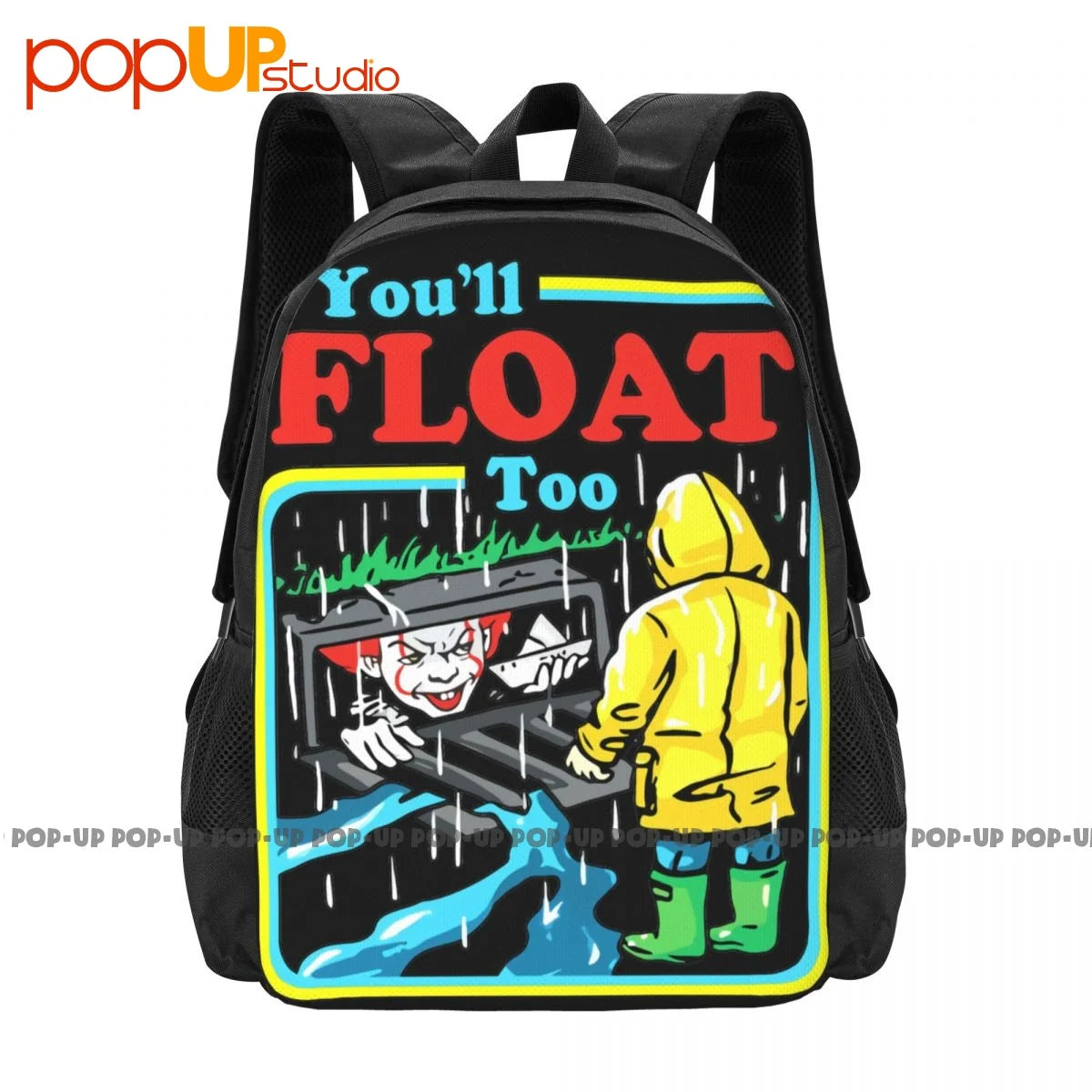 It Movie-You'Ll Float Too Pennywise Backpack Large Capacity Print Beach Bag