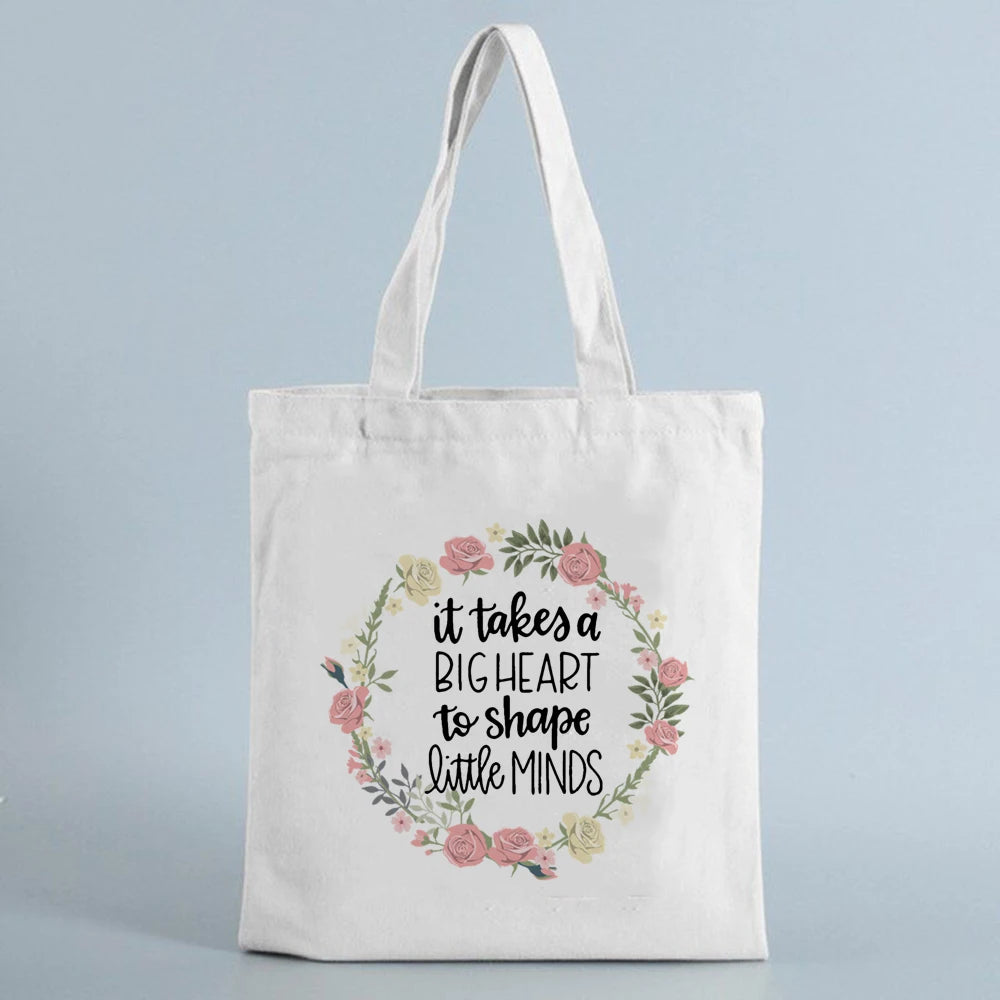 Teacher Canvas Shopping Bag - Big Heart, Little Mind