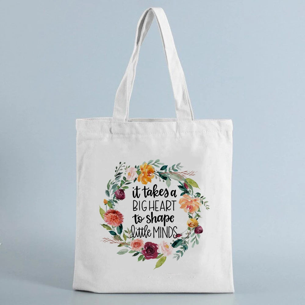 Teacher Canvas Shopping Bag - Big Heart, Little Mind