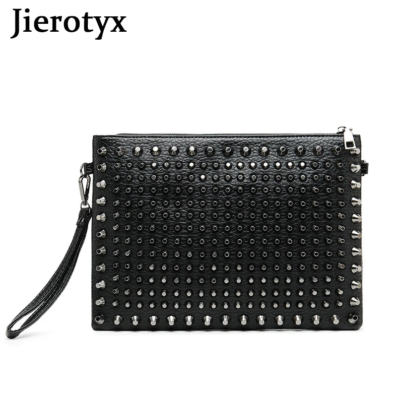 Punk Rock Style Rivet Envelope Bag for Women, Evening Clutch Shoulder Bag
