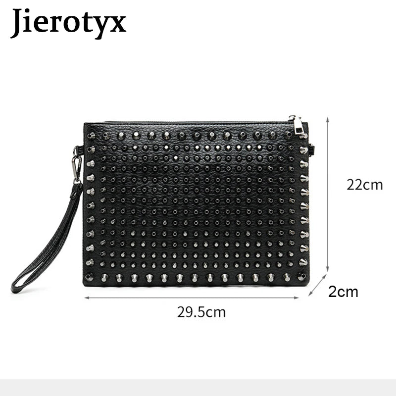 Punk Rock Style Rivet Envelope Bag for Women, Evening Clutch Shoulder Bag