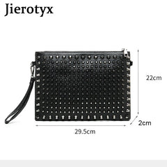 Punk Rock Style Rivet Envelope Bag for Women, Evening Clutch Shoulder Bag