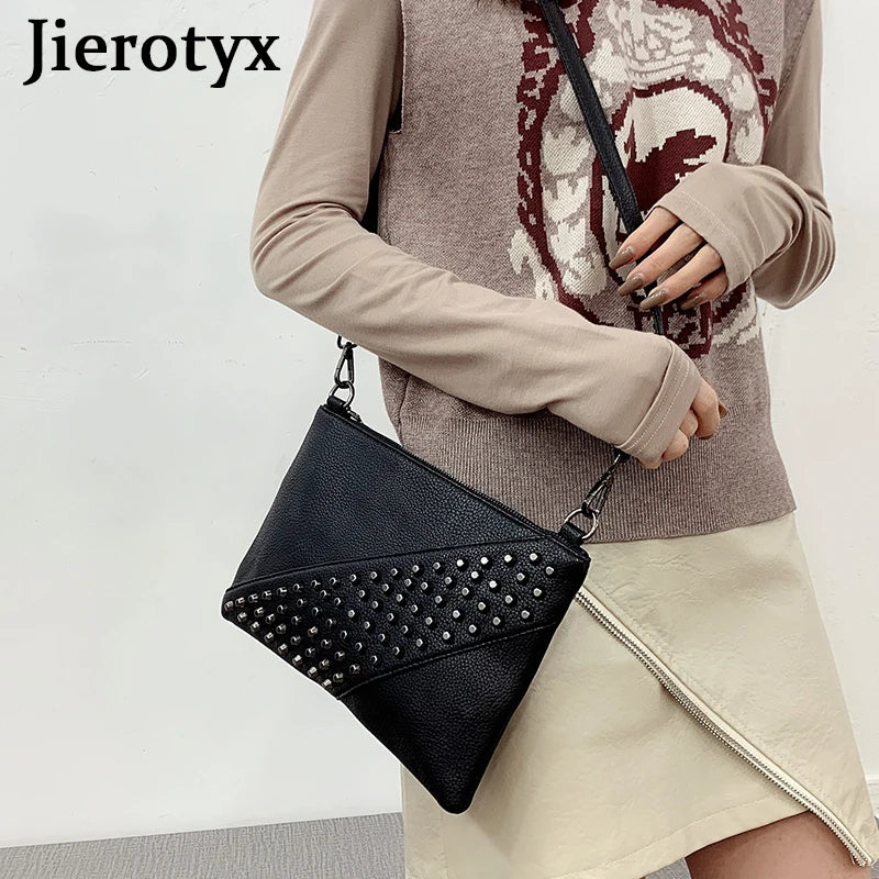 Skull Embossed Shoulder Bag Envelop Clutch Bag