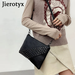 Skull Embossed Shoulder Bag Envelop Clutch Bag
