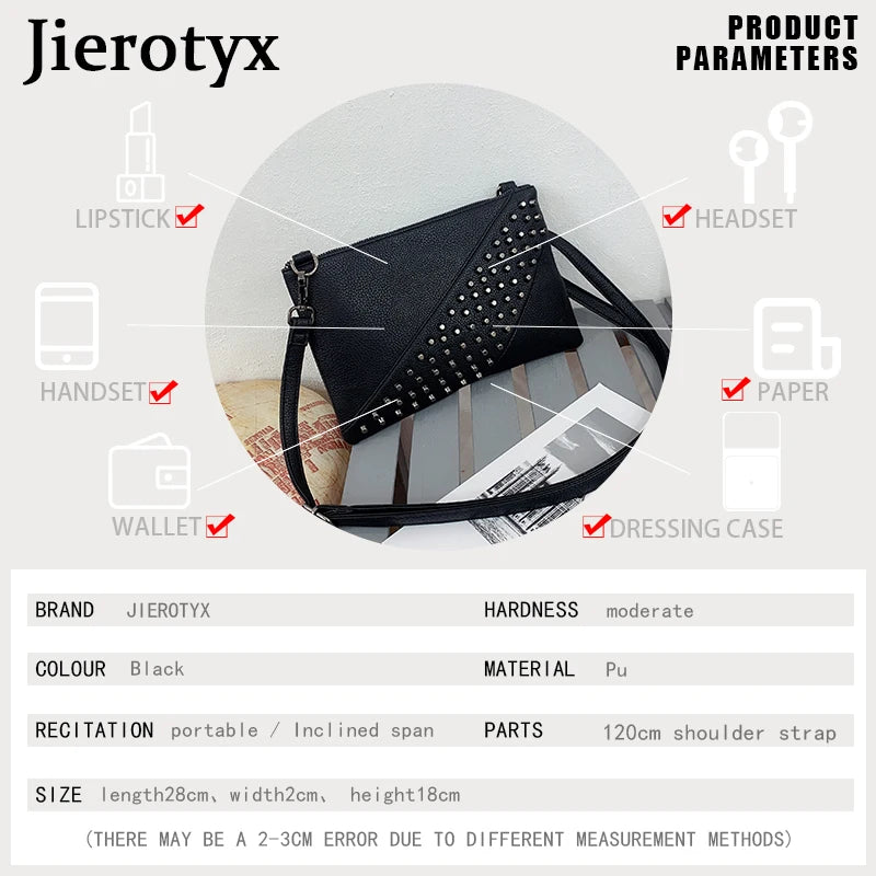 Skull Embossed Shoulder Bag Envelop Clutch Bag