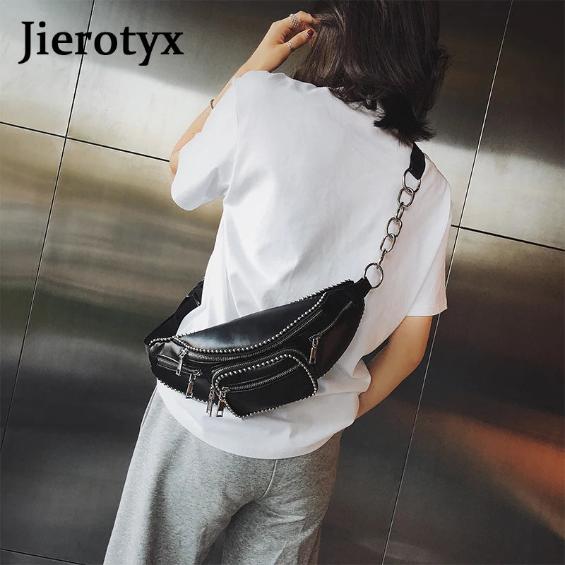 Leather Waist Bag Women Fanny Packs Belt Bag Chest Handbag