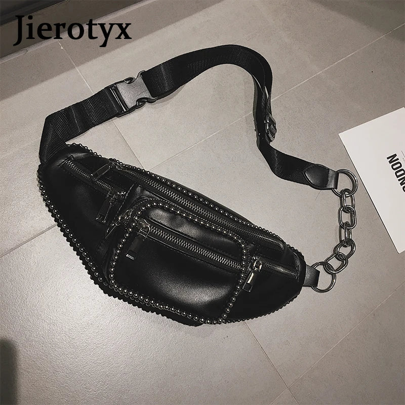 Leather Waist Bag Women Fanny Packs Belt Bag Chest Handbag