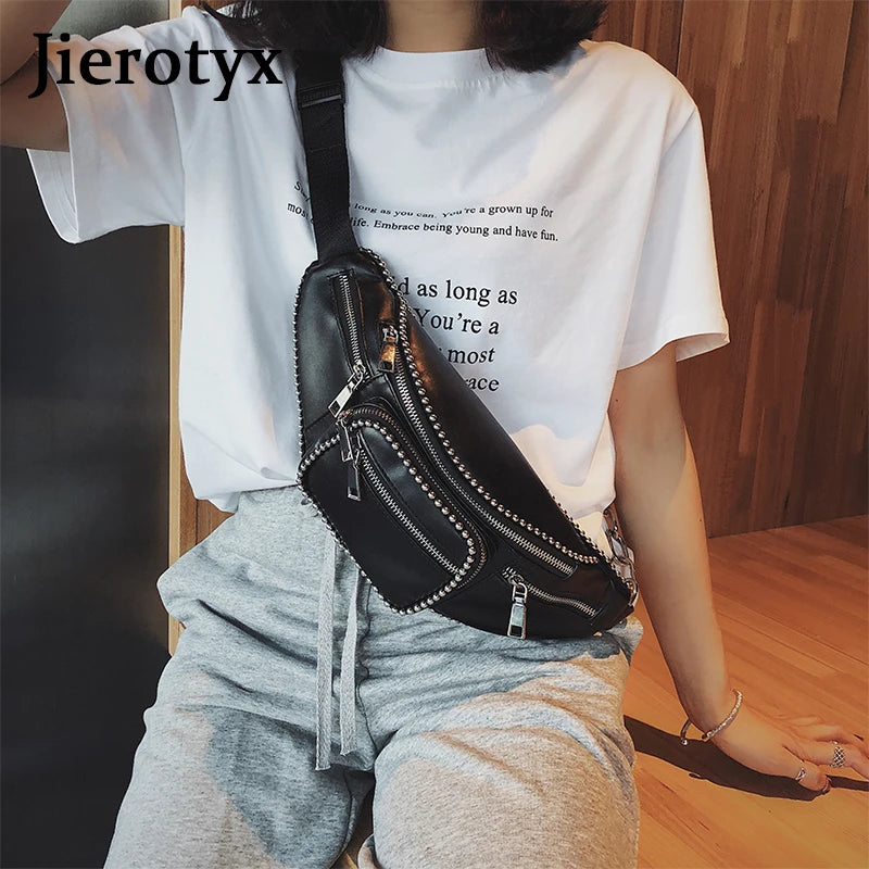 Leather Waist Bag Women Fanny Packs Belt Bag Chest Handbag