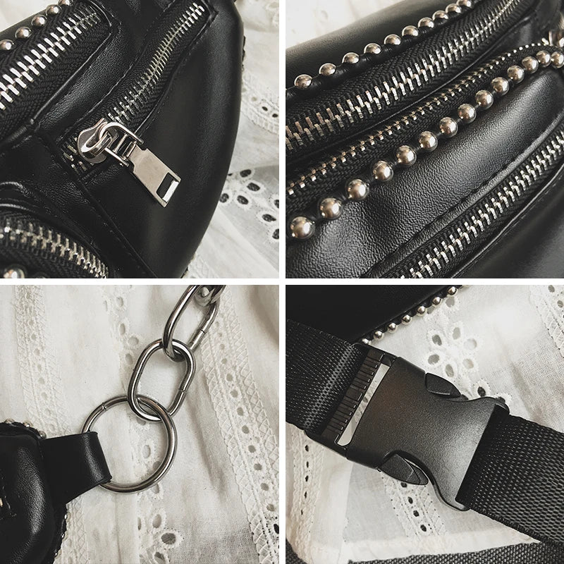Leather Waist Bag Women Fanny Packs Belt Bag Chest Handbag
