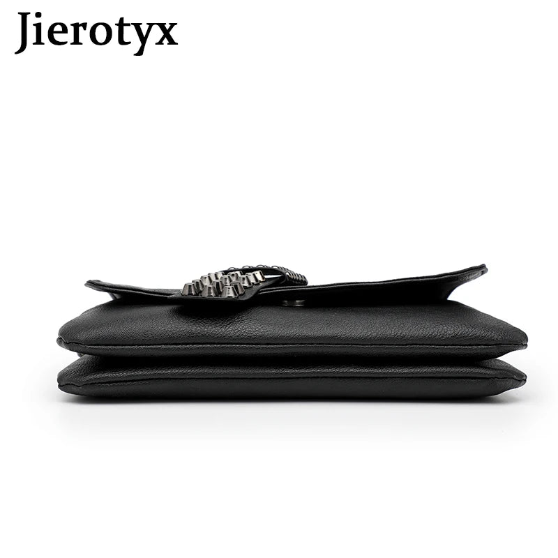 JIETOTYX Rivet Messenger Bags Women Skull Punk Bag Vintage Gothic Shoulder Bag