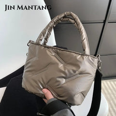 Women Down Bucket Bags Totes Space Cotton Handbag Crossbody Bags