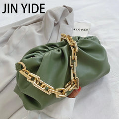 Thick Chains Dumpling Clip Purse Women Shoulder Bag Handbag