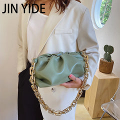 Thick Chains Dumpling Clip Purse Women Shoulder Bag Handbag