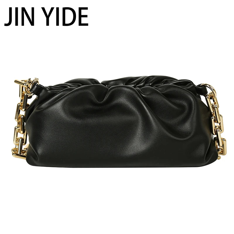 Thick Chains Dumpling Clip Purse Women Shoulder Bag Handbag